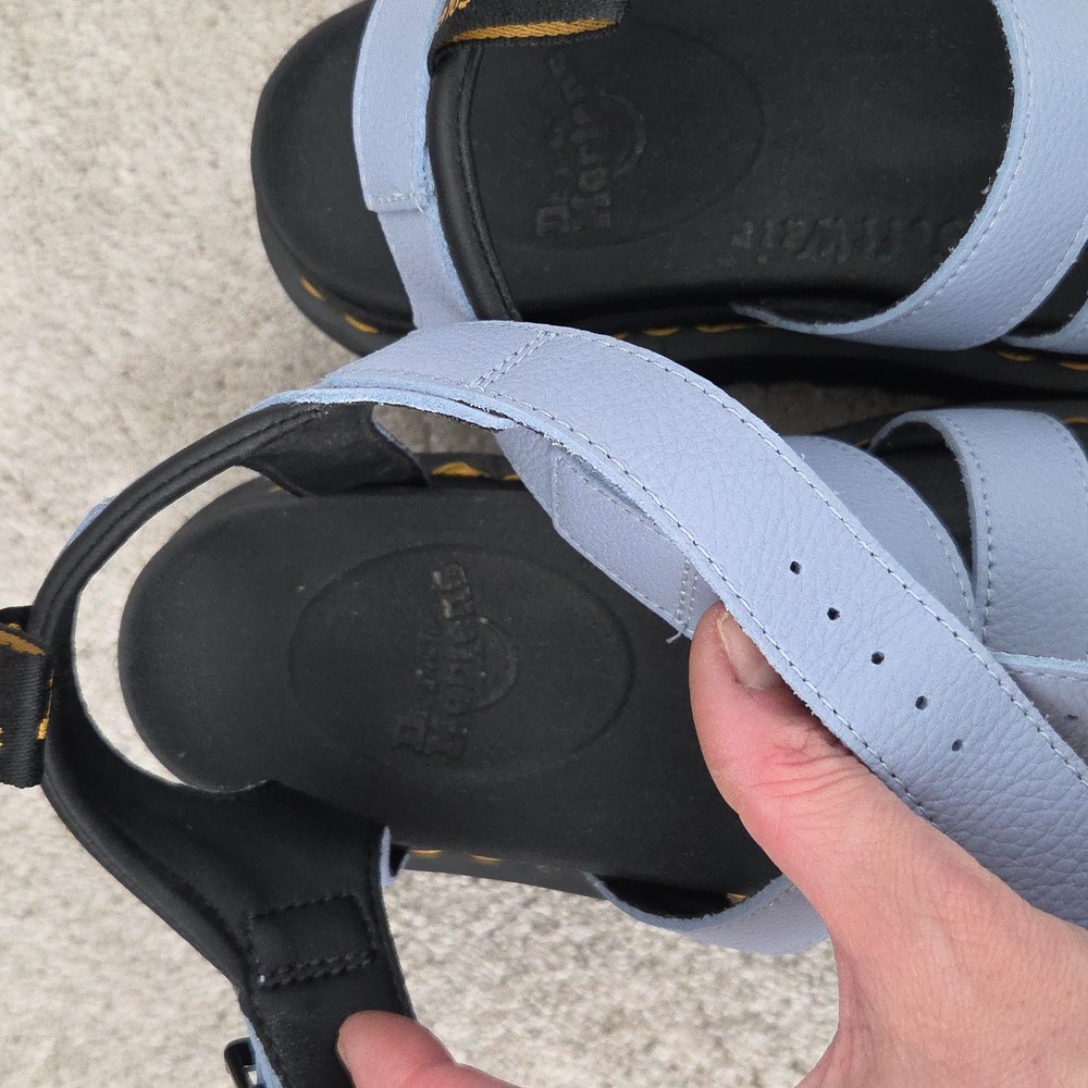 Dr. Martens NWOT Women's Black and Light Blue Platform Sandals - Picture 7 of 10